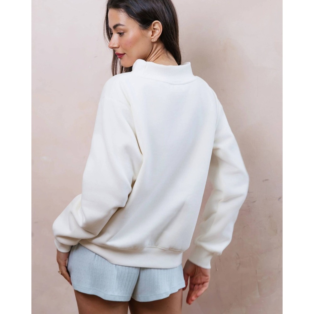 PARKE Sweatshirt Bridal Varsity Mockneck Honeymoon Womens L/XL NWT - Picture 3 of 3